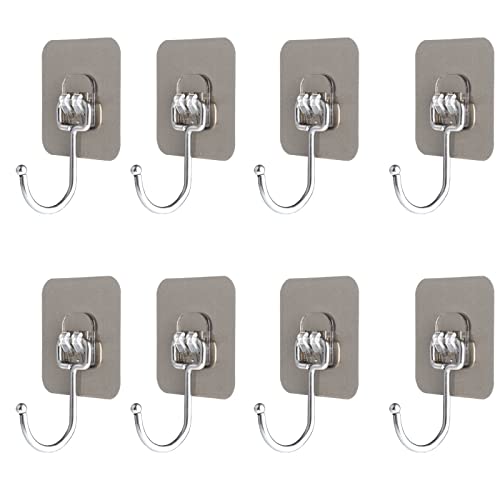 20 Morceaux De Crochets Auto-adhésifs, Crochets sans Perfectionnement, Crochets à Double Tête sans Soudure Ménagers pour Une Chose, Adapté à La Cuisine, Salle De Bain, Bureau, Chambre (Size:8 Pieces) Cover