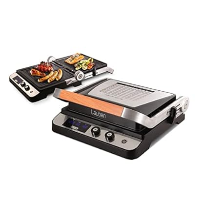 Lauben Contact Grill 2000SB Kontaktgrill mit 2000 W, Grillfläche 1500 cm2, spülmaschinenfest, Temperaturregelung…