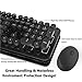 Wireless Keyboard and Mouse, KOOTOP Cute Black Keyboard and Mouse, 2.4G Wireless Keyboard with Retro Round Keycap for PC, Mac, Laptop,Tablet,Computer Windows (Black)