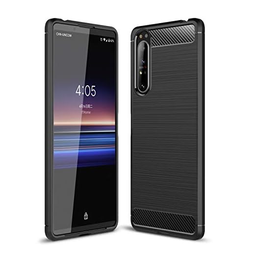 Cruzerlite für Sony Xperia 1 II hülle, Carbon Fiber Texture Design Cover Anti-Scratch Shock Absorption Case Schutzhülle für Sony Xperia 1 II (Black)