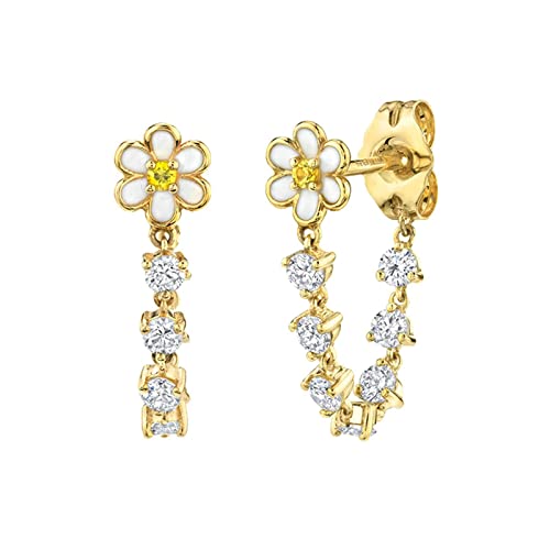 Boucles d'oreilles en argent sterling 925 et pierres de zircone cubique de haute joaillerie