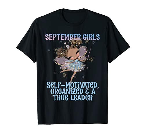 September Birthday Princess Fairy Black Girls Fairies Kids Camiseta