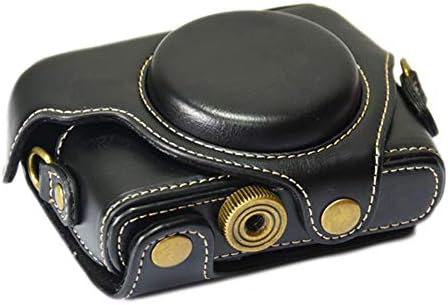 PU Leather Camera Bag Case Cover For Sony RX100 RX100II RX100III RX100VI RX100VII RX100VIII M3 M5 DSC-RX100 III RX100M3 With Shoulder Strap Camera Bags (Black)