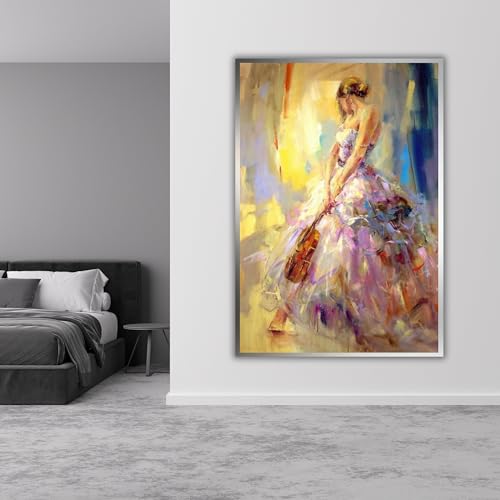 Tableau sur toile violoniste 80x120cm déco murale salon - 4