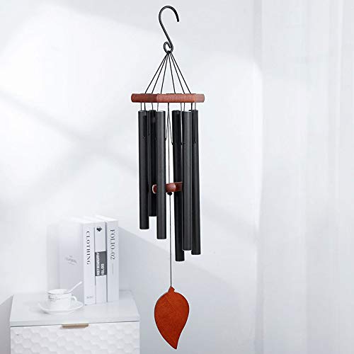 Grandi Campanelli A Vento Per Esterni Dal Tono Profondo – 111,8 Cm, 6 Tubi In Alluminio, Legno Di Faggio, Scacciapensieri Rilassanti Per Giardino E Terrazzo