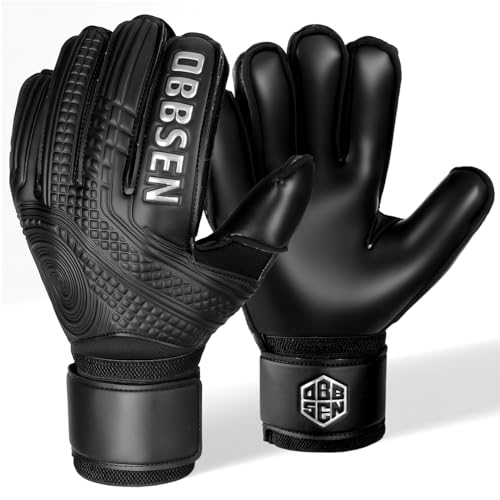 Obbsen Soccer Goalie Gloves for Kids, Youth&Adult Soccer Goalkeeper Gloves, Strong Grip Anti-Slip Latex Palm Breathable Goalkeeping Gloves with Fingersaves