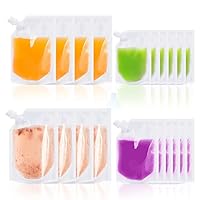 TSHAOUN 20 Stück Getränkebeutel für Festivals, wiederverwendbare Kunststoff-Flachmann,verdeckbare Getränkebeutel für Reisen, Camping, Picknick, Party, 250 ml, 350 ml, 420 ml, 500 ml