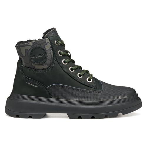 Geox JUNIOR J KIDDARTAH BOY WPF ANKLE BOOTS BLACK/MILITARY 31_EU
