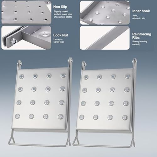 Plataforma de trabajo de escalera plegable resistente taburete de hierro estable para uso en interiores y exteriores para mejoras del hogar y tareas multiusos