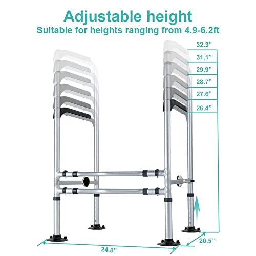 Arkantos Toilet Rails With Arms For Elderly Stand Alone, Medical Bathroom Safety Toilets Adjustable Height And Width Of Frame For Seniors Disabled Handicapped With Easy Assembly #TOP2