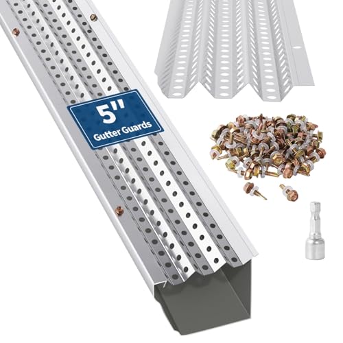 5" Gutter Guard 50Ft 17 PCS, 0.275" Micro-Mesh Leaf Guards for Gutters, Fit for All Roof Types, DIY Installation