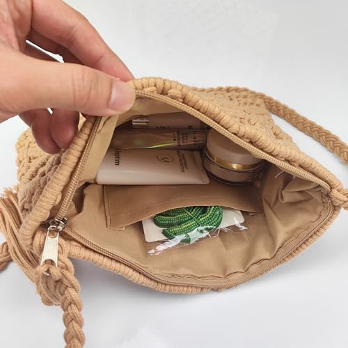 Boho Crossbody Handbag,Handwoven cotton rope Shoulder Bag,Summer Beach Clutches Bags for Women3