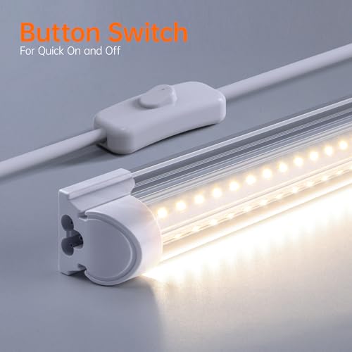 Plant Shelf with Grow Light, 4-Tier Large Grow Light Shelf with Wheels, Stainless Steel, 12-Pack 288W T8 Full Spectrum Grow Lights for Seed Starting(57.4" L x 13.8" W x 59" H)