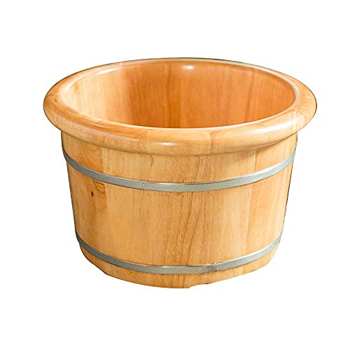 Cuenca para pies de madera natural, roble, con tapa