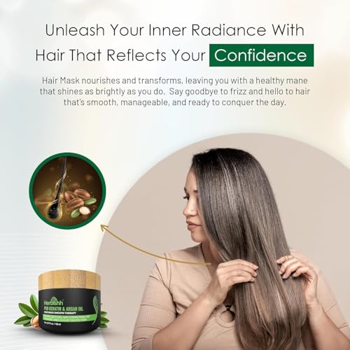 Herbishh Burgundy 3 in 1 Hair Dye Shampoo 16.9 FL Oz Each (Pack of 3) + (1 Pack) Pro Keratin Argan Oil Hair Mask 5.07 Fl Oz Combo for Dry Damaged Hair 150 ML, Long Lasting Grey Hair Color for Women — view 6