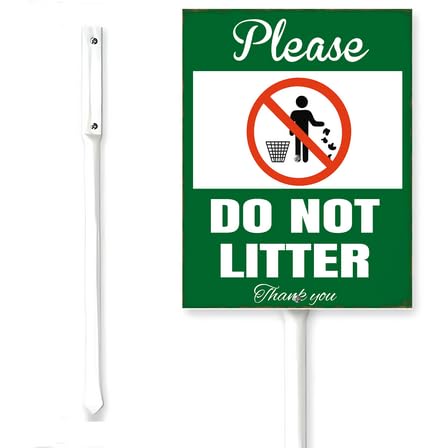 Horienteeon Letrero de aluminio resistente con estaca para el vecindario, calle, negocios, granja, hogar, césped, pasarela, porche, decoración de aluminio, 15 x 11,7 cm