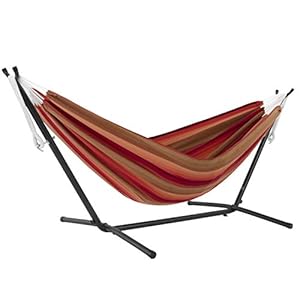 Vivere Sunbrella Doppel-Hängematte mit Stahlständer