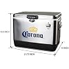 Corona Ice Chest Cooler - Portable Ice Bucket with Bottle Opener, Vintage Style, Insulated for Camping, Beach, Picnic, RV, BBQs, Tailgating, Fishing, Stainless Steel 85 Can Ice Box, 51L (54 qt)