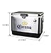 Corona Ice Chest Cooler - Portable Ice Bucket with Bottle Opener, Vintage Style, Insulated for Camping, Beach, Picnic, RV, BBQs, Tailgating, Fishing, Stainless Steel 85 Can Ice Box, 51L (54 qt)