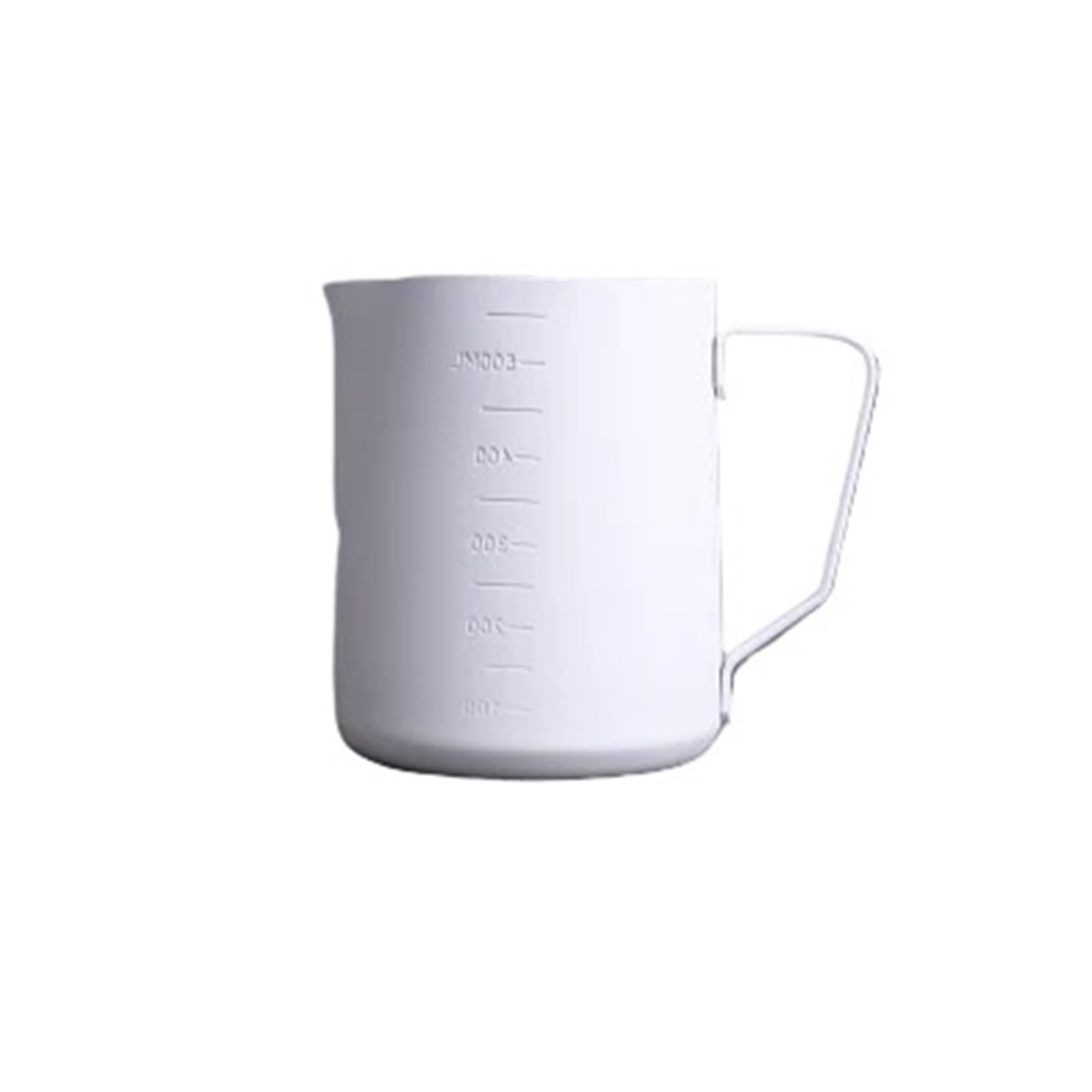 Jarra de espuma con revestimiento antiadherente, taza leche escala, jarra crema Latte artesanal café Barista, 2 uds Para Espumar(350ml-white)