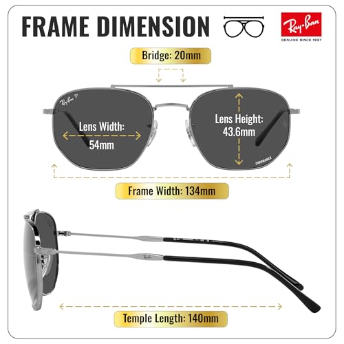 Image of Ray-Ban RB3707 Square-Round Shaped Sunglasses for Men & Women with Official RAYBAN Eyewear Kit