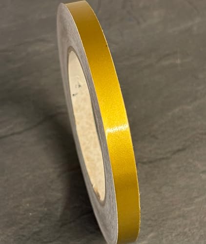 Gold 10mm x 10 metres Self Adhesive Craft Pin Stripe Tape for Car, Boat, Caravan,Motorcycle, Weatherproof Stripe, Trim Stripe go faster stripe tape