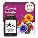 Cyloral 56XL cartuccia d’inchiostro rigenerata di ricambio per HP 56 XL, compatibile con le DeskJet 450ci 5150 5550 9680, OfficeJet 4212 4215, PSC 1210 1215, Photosmart 7550 7760 stampanti, 1 Nero