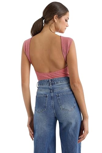 Hiccup Lurex Open-Back Blouse