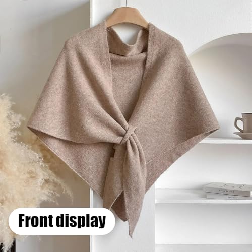 Hrtesus Apparent Shawl, Subsequenti Soft Comfortable Women's Solid Color Knitted Triangle Sweater Shawl for Daily Wear2