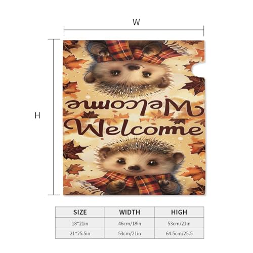 Image of Dujiea Autumn Hedgedog Welcome Mailbox Wraps - Waterproof Magnetic Post Box Cover, Standard Size 25.5 inchX 21 inch Garden Yard Outside Farmhouse Home Decor