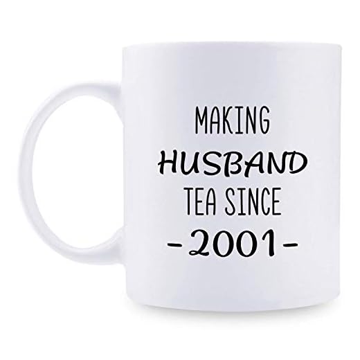 18-årsjubileum gåvor – 18-års bröllopsdag gåvor för par, 18-års jubileum gåvor rolig kaffemugg för make, huggy, honom, gör man te