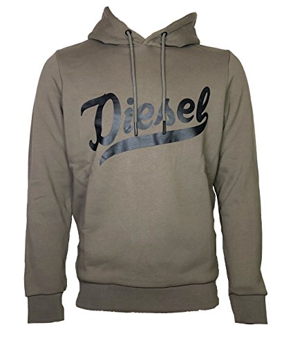 Diesel Men's Hooded Sweatshirt Hoodie S-Albert-AD Gray-Olive (S)