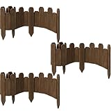 Wood Garden Edging, Staggered Wooden Edging Border...