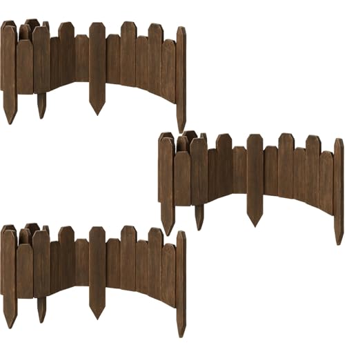 Wood Garden Edging, Staggered Wooden Edging Border...