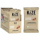 KiZE Energy Bar, Almond Butter, 5 Ingredients, 10g Grass-Fed Whey Protein, Peanut Free, Clean & Simp