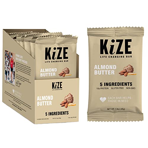 Kize Energy Bar, Almond Butter, 5 Ingredients, 10G Grass-Fed Whey Protein, Peanut Free, Clean & Simple Real Food, Gluten Free, Non-Gmo, Soy Free, Mission Based, Made In The Usa, Healthy Snacks For Kids, Healthy Dessert Snacks, High Protein Snacks #TOP4