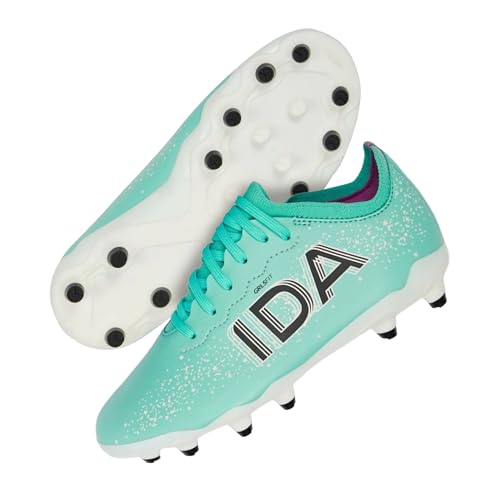 IDA Travel Girls Youth Soccer Cleats, GRLSFIT Comfort, PU Leather Upper, Girls Soccer Cleats Female-Specific Fit