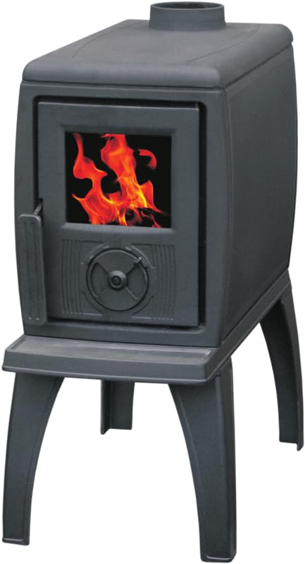 TRENK - Stufa a legna in ghisa con forno, potenza nominale 8 kW, potenza termica massima 11 kW, efficienza 74,1%, conforme alla norma EN 13240, colore: nero
