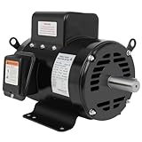 Air Compressor Motor, 7.5 HP Single Phase Electric Motor 184T, AC 3450RPM Motor, 208V-230V 2Pole 1-1/8' Shaft Diameter CW/CCW ODP