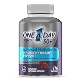 One A Day Men’s 50+ Gummies, Advanced Multivitamin For Men with Brain Support and Immunity Support, Vitamins For Men with Super 8 B Vitamin Complex, 110 Count