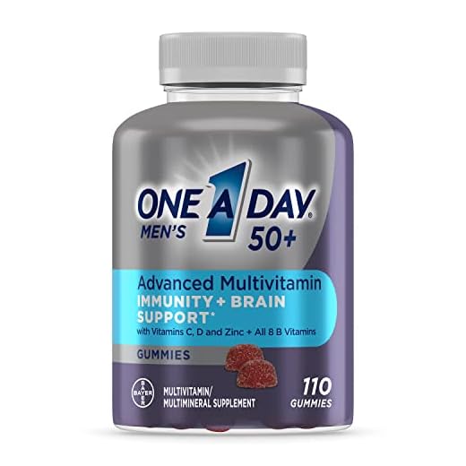 One A Day Men’s 50+ Gummies, Advanced Multivitamin For Men with Brain Support and Immunity Support, Vitamins For Men with Super 8 B Vitamin Complex, 110 Count