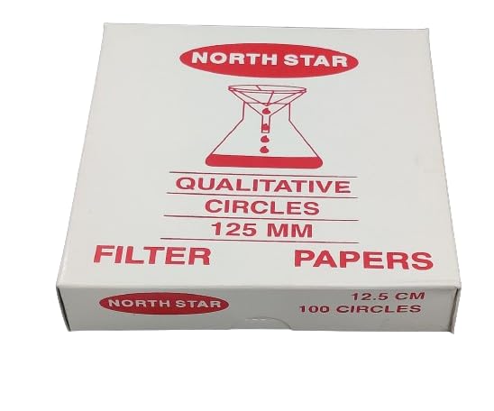 SMEI Test Filter paper round sheets pack of 100 dia 12.5cm (125 mm) for laboratory use in chemistry lab experiments for schools or laboratory activities-image-20