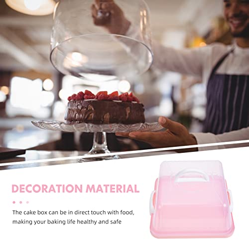 Lifkome Square Cake Carrier Storage Container Macaron Box With Handle Locking Cake Carrier Square Storage Container Stand Cake Box Comes With Handle Cake Container Holds Pies #TOP4
