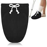 salbsever Gips-Socken Überzug für Fuß, verstellbarer Gips-Socken Überzug für gegipste Füße, Zehenüberzug, Duschüberzug für-Männer und Frauen, Fuß, Bein, Knöchel (Schwarz)