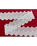 Passamaneria Pizzo Sangallo Bianco Ricamo Fragola Punta Smerlato Alto Cm 5...