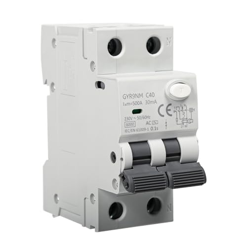 GYR9NM serie RCBO: magnetotermico differenziale con protezione da sovracorrente viene utilizzato principalmente in cavi con AC 50Hz o 60Hz, tensione nominale 230V e corrente nominale 40A, dispone di funzioni di protezione da perdite, sovraccarico e cortocircuito.