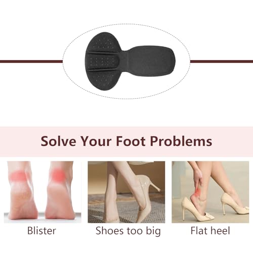 Image of Back of Heel Cushion Pads, 4Pcs Mesh Adhesive Heel Grips Inserts for Boots, Loose Shoes Too Big, Reusable Heel Guards Liners for Women Men, Anti Blister Shoe Liners Heel Protectors