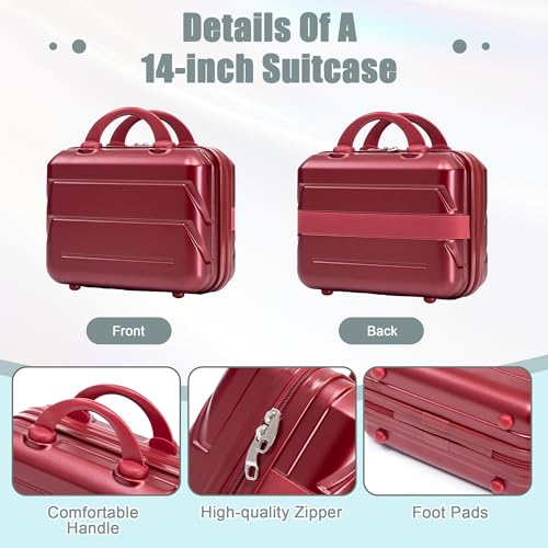Image of 20+14 Inch Hardside Luggages, Lightweight Durable ABS Suitcase with Spinner Wheels