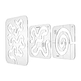 Namvo 3-teiliges Quilting-Vorlagen-Set aus Acryl, Quilting-Lineal-Vorlage, Quilting-Schablone, transparentes N?hlineal-Set für DIY-Patchwork-N?hmaschinen