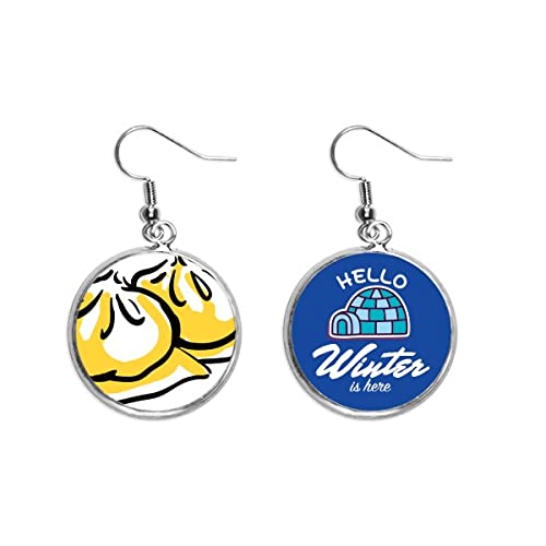 Pendientes de hielo invierno estilo chino artesanal porcelana gota